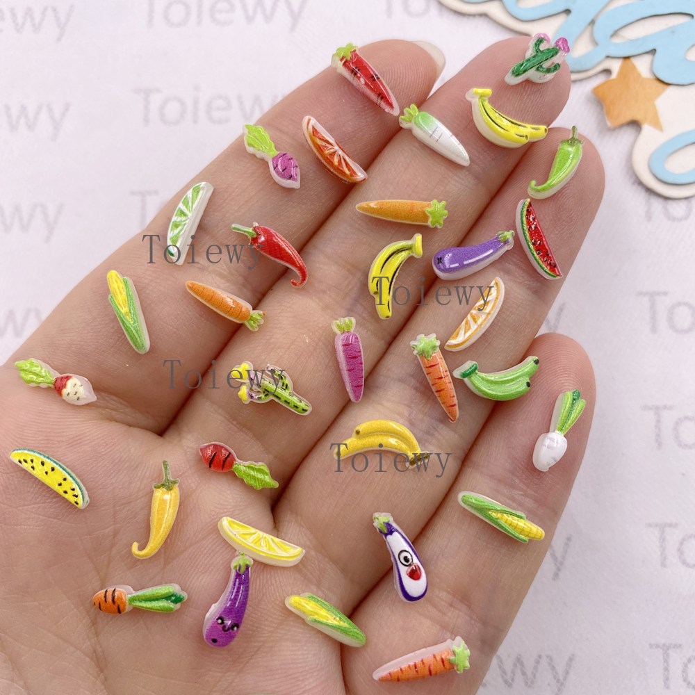 Art Craft Vegetables - 100 pz. Resina Colorata Glitterata Verdura