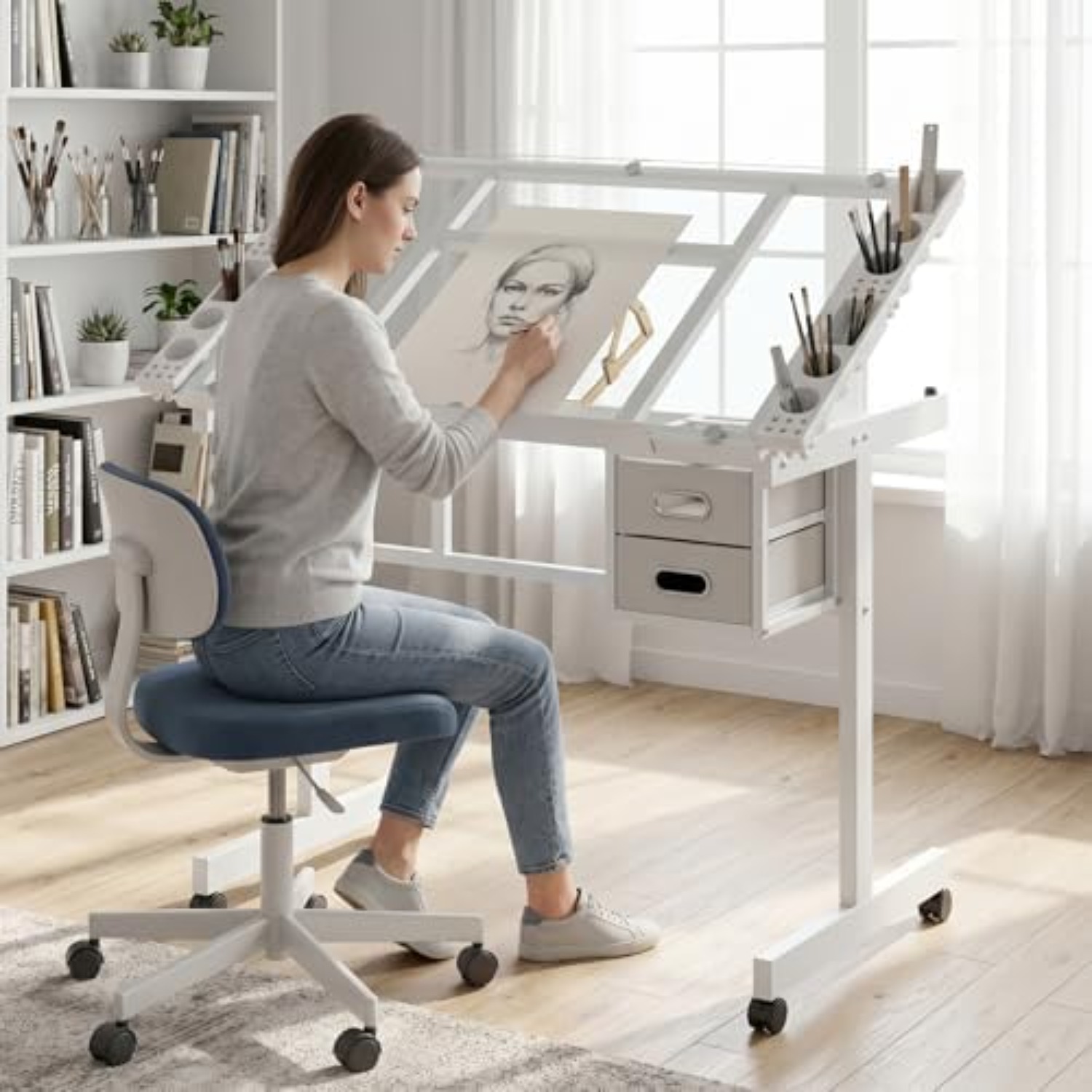 Tavolo da Disegno con Rotelle, - Art Crafts recensione e prezzo