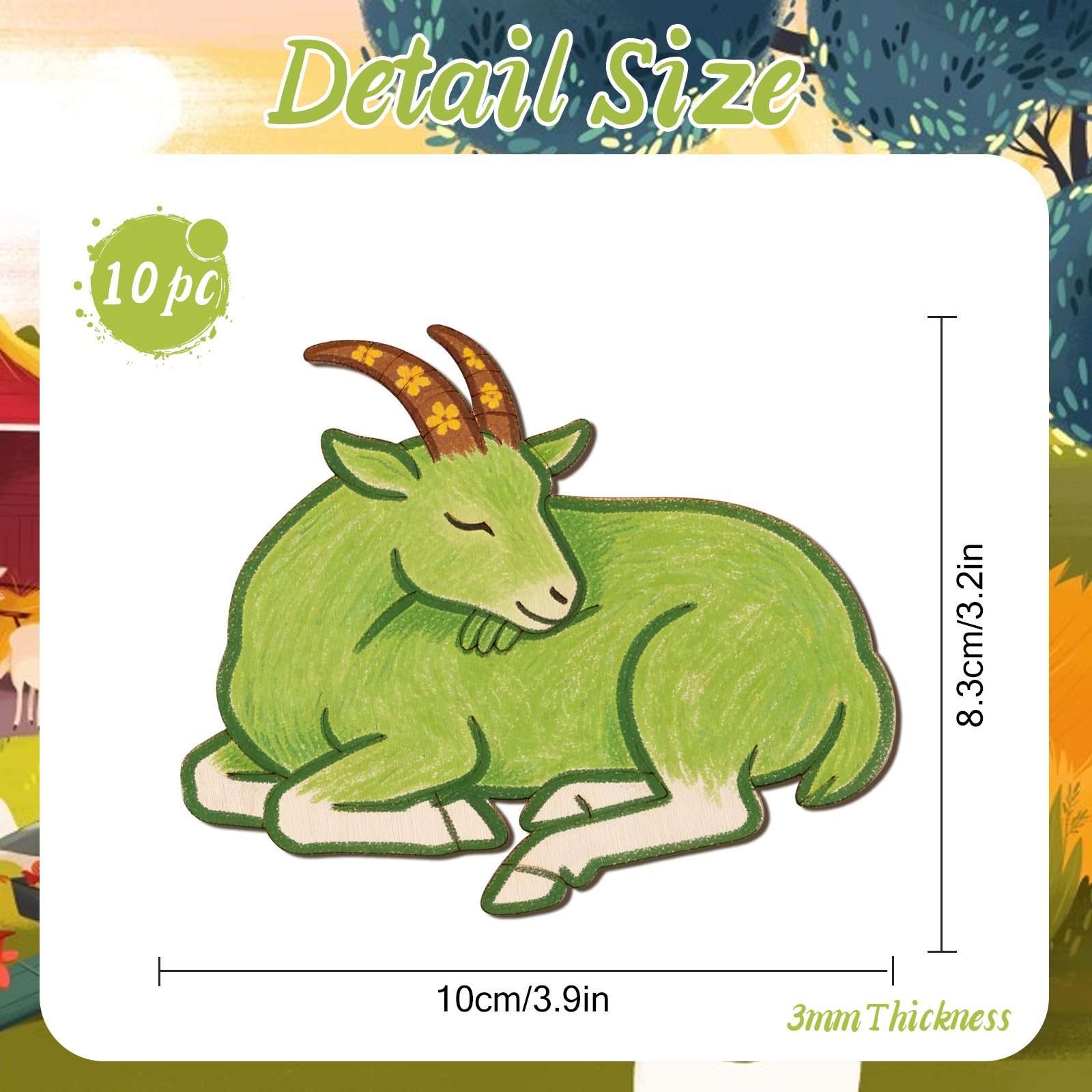 Set di 10 Ornamenti in Legno a - Art Crafts recensione e prezzo