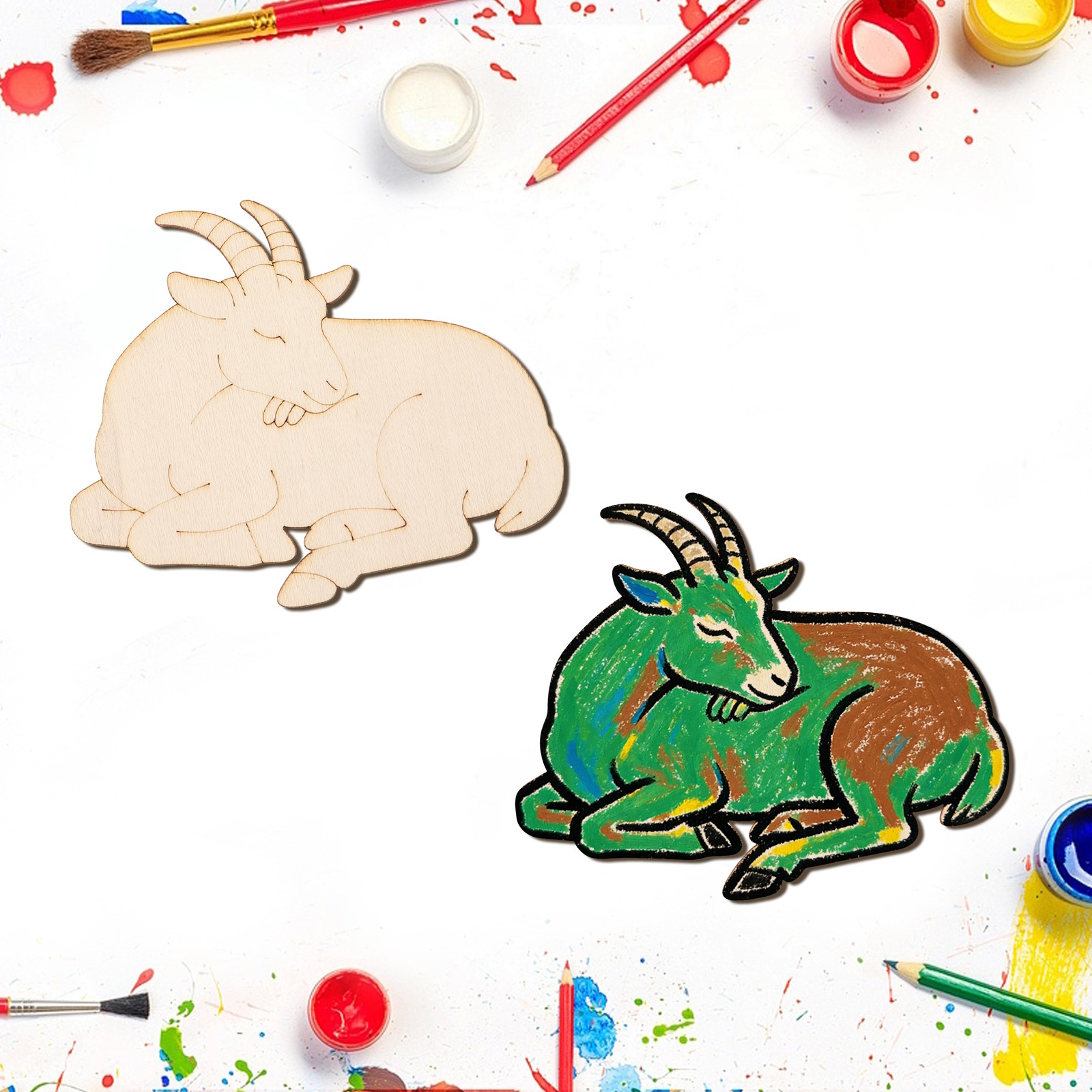 Set di 10 Ornamenti in Legno a - Art Crafts recensione e prezzo